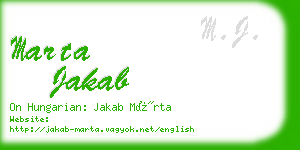 marta jakab business card